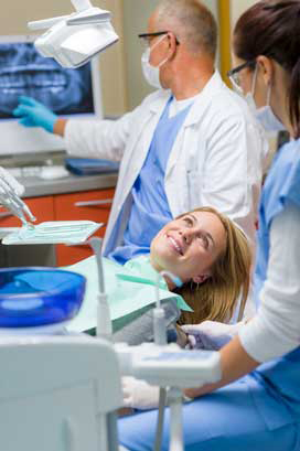 woman at thedentist getting dental procedure